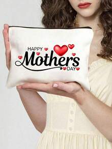 Printed With Happy Mother's Day" Red Heart Graphic Makeup Bag,Storage Bag, Handbag, Girl's Gift, Lightweight Foldable Storage Bag,Suitable For Personal Travel Cosmetics Storage, Birthday Makeup Bag - Suitable For Women - Perfect For Birthdays, Perfect Gift For Grandmothers And Mothers, Travel Bag Laundry Bag, Birthday, Travel Makeup Tools, Meeting Daily Travel Needs (Six Colors To Choose From)Travel Essentials Vacation Summer Holiday Back To School School Stuff Bag For School Travel Bag For Women Makeup Bag For Travel - Multicolor - View 16