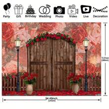 Valentine's Day Flowers Backdrop Wall For Wedding Red Rose Painted Floral Decorations Party Backgrounds Photo Props