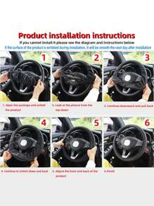 Accesorios para el interior del automóvil, cubierta de volante con relieve tridimensional, cómoda y suave, sin anillo interior, adecuada para volantes de 14.5 a 15 pulgadas