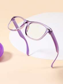 1 Set Children's Non-Prescription Glasses, Suitable For Boys And Girls, Daily Decoration, Holiday, Travel, Party, Photography Props - Mauve Purple - View 8