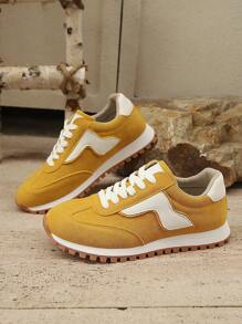 scarpi sportivi casual da allenamento con suola spessa nuove per il 2025, scarpe sportive unisex retrò traspiranti e versatili, adatte per uso casual quotidiano, blocchi di colore, modelli accoppiati in colori uniti, casual, preppy, business, sportivi, da ufficio, palestra, all'aperto, feste,stringate, per tutte le stagioni