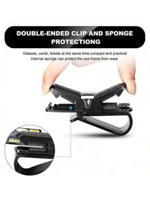 1pc/2pcs Car Sun Visor Sunglasses Clip, Carbon Fiber Sunglasses Holder Clip, Car Accessory Ticket Card Clip Hook