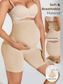 TAKUSUN Maternity Plus Size Seamless Tummy Stretchable Shorts Comfortable Bottom Maternity Shorts