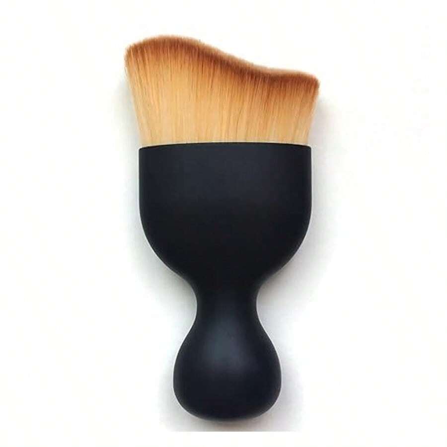 1pc Pink Foundation Brush, Liquid Brush, Makeup Brush, Face Mixing Brush, S-Shaped Multi-Functional Makeup Tool - Multicolor - View 1