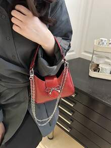 Beautiful Chain Cross Shoulder Underarm Texture Butterfly Hardware Exquisite 2025 New Solid Color Handbag For Women Wallet Mini Wallet Purse Wallet Coin Wallet Wallet Wristlet Wallet - Multicolor - View 3