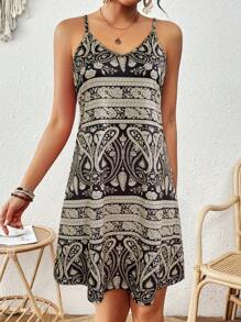 Women's Strappy Summer Dress,Simple Sleeveless All-Over Sundress, Beach V-Neck Dress For Summer Clothes,Casual Summer Outfits For Women,Slip Dress Vacation Outfits Women