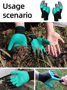 A Pair Garden Gloves With Claws - Perfect For Digging, Planting, Weeding, Seeding - Protects Nails And Fingers - Essential Gardening Supplies And Tools(Some Parts May Be Random)