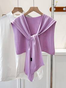 1pc Women's Plain Color Oblique Shawl, Suitable For Everyday Wear