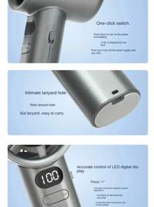 RAF Ventilador Manual, Ventilador Portátil de Alta Velocidade com Regulagem de Velocidade Contínua de 120 Níveis, Ventilador Sem Lâminas Turbina USB Portátil, Força de Vento Refrescante, Ventilador Essencial para Primavera e Verão, Ventilador Presente para Festival de Verão. Capacidade da Bateria: 1800mAh