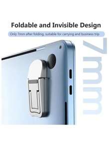 4/2PCS Mini Foldable Laptop Stand, Portable Computer Keyboard Riser With 2 Adjustable Angles, Self-Adhesive Invisible Notebook Stand And Keyboard Lift For Desk