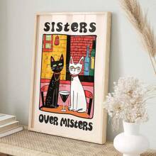 1 Stück / 3 Stücke Wandkunst Poster Optional Rahmen Vintage Tiere Retro Küche Leinwand Poster Katze Koch Kunst Druck Geschirr Wandkunst Bilder Schlafzimmer Küche Wohndekoration Geschenkideen, geeignet für Wohnzimmer Schlafzimmer Dekorationsbilder, geeignet für Wohn- und Studentenwände, Wohnzimmer und Bar Dekoration, Essbereich oder Bad Dekoration, Raumdekoration, hochwertig, Leinwandkunst für Innen-/Außenbereich, ohne Rahmen