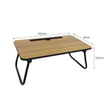 Acomoda Textil Mesa de computador com rodas - Castanho - Ver 5