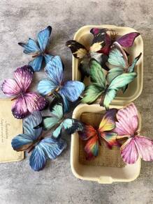 5/10 Stück neue Stoffimitationsschmetterling Haarspangen, vintage bunte lebendige Schmetterling DIY Haaraccessoires für Strand, Fotoshooting, Braut, geeignet für den täglichen Gebrauch und als Festivalgescenke, Krabbenhaarklammern, Haarspangen