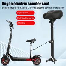 Asiento plegable con amortiguación ajustable para patinete eléctrico de 10 pulgadas, cojín suave apto para KUGOO M4/M4 Pro sin necesidad de taladrar