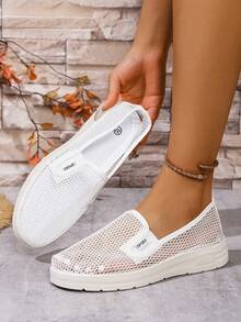 Nouvelle mode été 2025 Chaussures de sport décontractées respirantes pour femmes, style bohème - Blanc - Voir 1