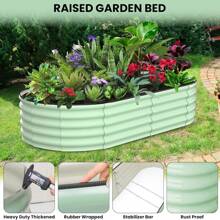 6x3x2 FT Galvanized Raised Beds For Outdoor, Oval Raised Garden Bed With Open Base, Tool-Free Assembly Planter Raised Boxes For Outdoor Vegetables & Flowers