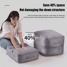 NetHong Clothes Storage Bags Zipped Organizer Underbed Wardrobe Cube Closet Boxes - Grey - View 2