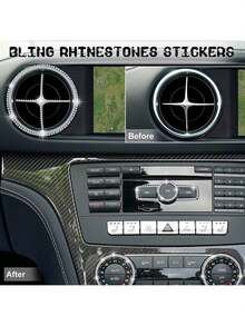 1pc DIY Diamond Sticker, Self-Adhesive Sparkling Crystal Car Decal Sticker, Handmade Car Diamond Sticker - White - View 3