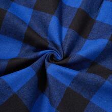 Sheonly Classic Flannel Plaid Shirt – Turn-Down Collar With Dual Front Pockets - Blue - View 4