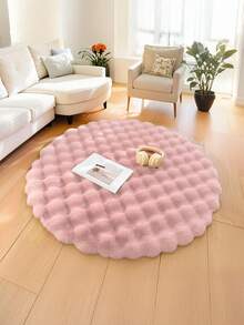1 件蓬松粉色女孩风格地毯，极简主义，女性风格，甜美/别致，房间氛围地毯，适用于沙发，卧室，客厅，梳妆台，椅子区域，春季新品