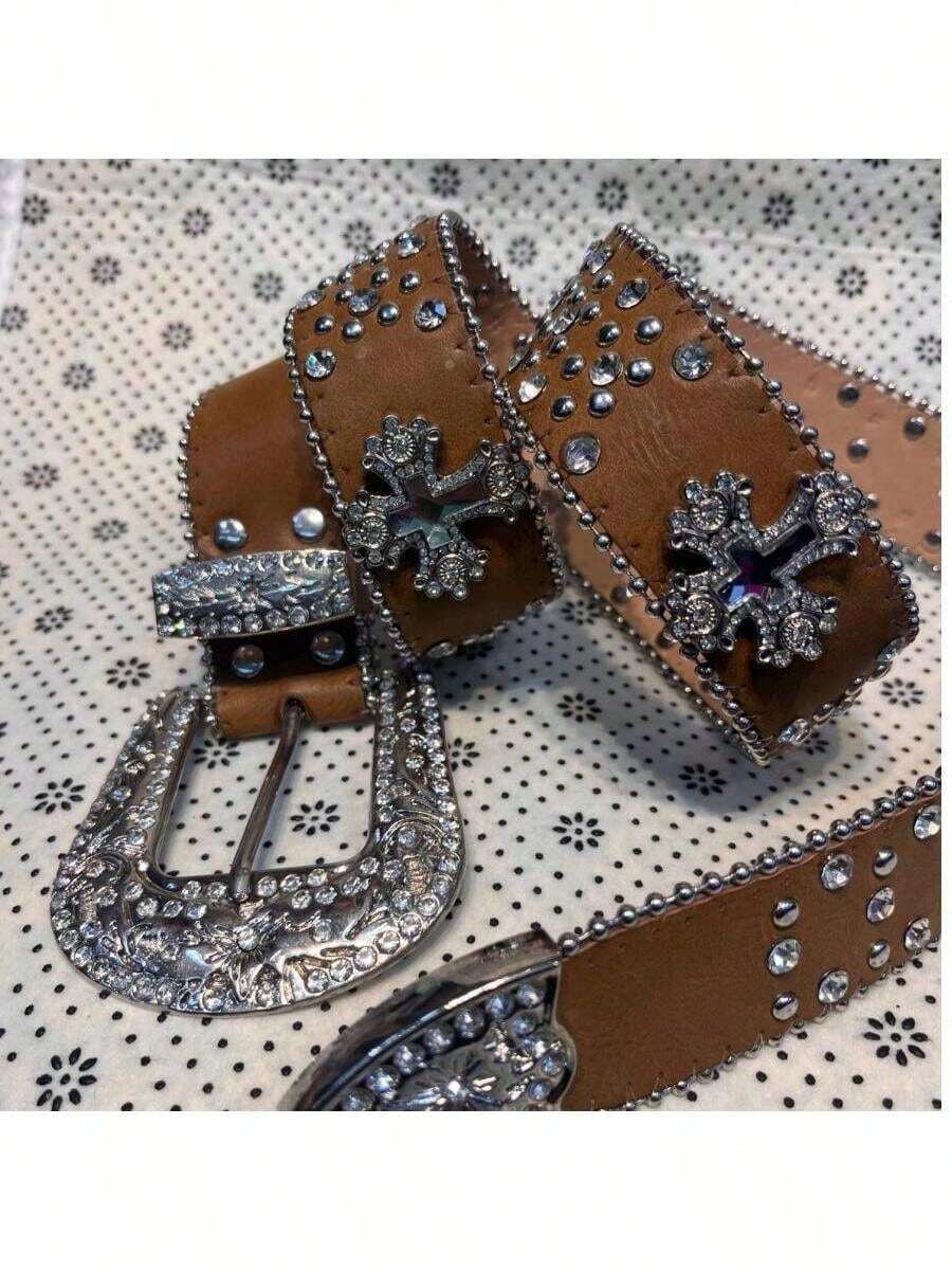 Elegant Country Rodeo Cowboy Belt - 卡其色 - 查看 1
