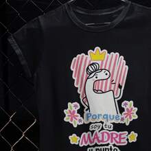 Playera Regalo Día de las Madres "Porque soy tu madre y punto" Disponible en varias tallas y en blanco y negro / Regalo Mamá - Negro - Ver 4