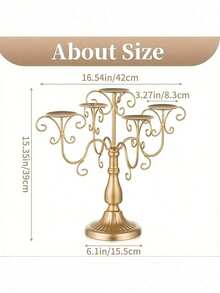 烛台中心装饰金色烛台 - 5 臂柱状烛台，带水晶珠，适用于圣诞节餐桌中心装饰万圣节婚礼烛台装饰 - 兩種顏色 - 查看 2