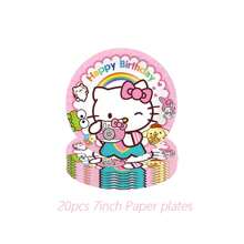 Sanrio 90pcs Sanrio Hello Kitty Party Supplies,Included Birthday Banner,Hanging Vortex,Plates,Napkins,Tablecloth For Hello Kitty Birthday Party Decorations,For Hello Kitty Party Decorations,Hello Kitty Birthday Party Decorations,Hello Kitty Party Decorations