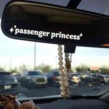 1pc Cute Letter Pattern Car Sticker, Cute Girl Passenger Princess Reflective Sticker