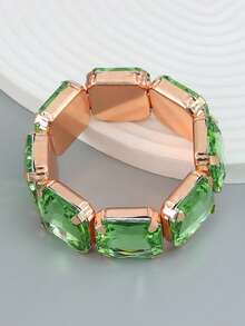 1 件 23*23 毫米方形水晶奢华手链，适合节日派对 - 手鐲 - 查看 23