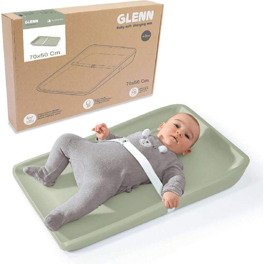 Portable Changing Mat - 50 X 70 Cm - Washable - Non-Slip - Waterproof - Green PU Foam Mat - 1 - View 1