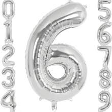 1 pieza Globo con número plateado de 30 pulgadas, decoración para fiesta de cumpleaños, suministros para celebración de aniversario