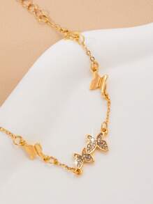 1pc Fashionable Minimalist Delicate Butterfly Gold Women Bracelet, Suitable For Daily Wear