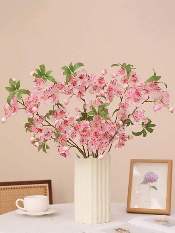 1pc New Peach Blossom Simulation Flower High-End Home Decor Hotel Decoration Fake Flower Ornaments Photography Props Ornaments