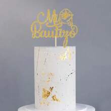 1pc/3pcs/5pcs Communion Baptism Cross Cake Topper,For Communion Baptism Shower Party Cake Decoration Supplies