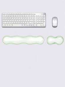 1 Set Crystal Clear Wave Shape Wrist Rest Pad For Mouse Pad, Keyboard Palm Rest, Wrist Support Cushion - Cool & Comfortable