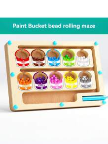 1PC Wooden Maze Puzzle Toy – Fun Color Sorting & Counting Educational Game For Kids Ages 3+, Ideal For Christmas, Birthday & Holiday Party Gifts
