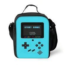 Game Console Single-Sided Print Shoulder Strap Lunch Bag For Back To School School Stuff Bag For School Work Lunch Bag For Women Cooler Bag Picnic Accessories School Accessories - Black - View 10