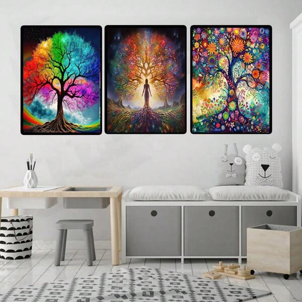 1pc Colorful Flying Tree Canvas Decorative Paintings Are Suitable For Decorating Living Rooms, Bedrooms And Entryways.