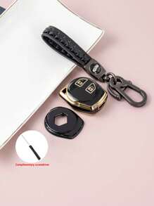 2/3pcs Suzuki Car Key Fob Cover + Keychain, Multi-Color Options, Scratch-Resistant Anti-Drop, 0.1mm Ultrathin & Quiet, 2-Button Precise Fit For Suzuki Car Models (Includes Installation Screwdriver), 360° Signal Protection, Fingerprint-Resistant Coating For Long-Lasting New Look [Check Details Page For Compatible Models]