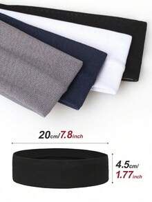 4 件套女士纯色头带套装，适合日常穿着和运动休闲，健身发带头巾头带吸汗带，学校用品，学院，头带秋冬发饰女士度假装女士