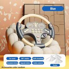 Kids Steering Wheel Toy With Light And Music, Car Backseat Simulated Driving Steering Wheel Gifts Toys For Kids