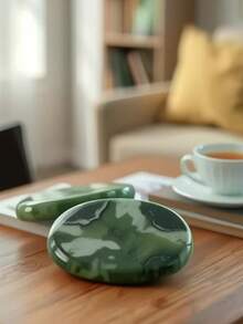 2pcs Natural Jade Eye Patches, 3*4cm Small Size Jade Slices For Eye Area Skin Care, Hot & Cold Therapy,Beauty,Skin Care Products,Spa,Self Care,Skin Care Tools,Face Care,Esthetician Supplies,Massage,Face Massage Tool,Face Roller - Green - View 9