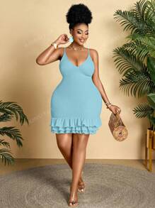 BIUBIU Vestido envolvente de cadera estrecha, de unicolor, sexy y de cuello halter bajo, talla grande, para mujer. Un básico para los viajes a Hawái, adecuado para citas de vacaciones