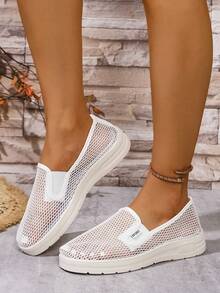 Nouvelle mode été 2025 Chaussures de sport décontractées respirantes pour femmes, style bohème - Blanc - Voir 5