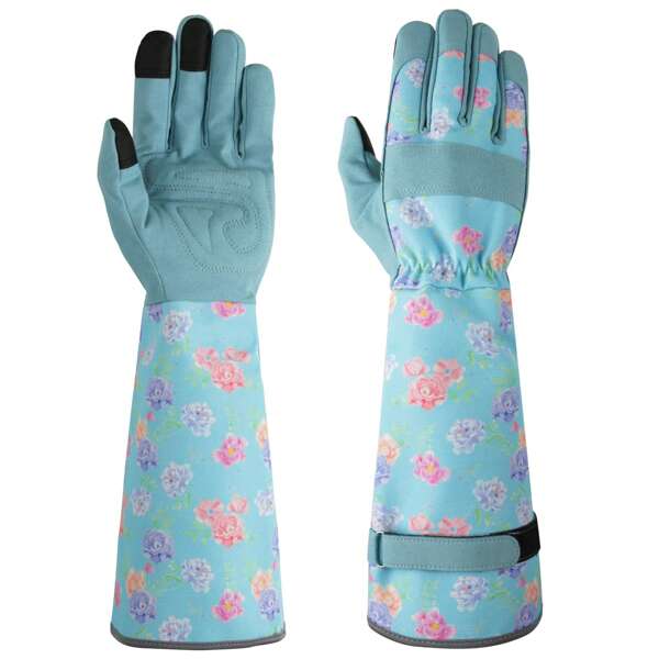 Guantes de jardín de manga larga de microfibra ultra suave para mujeres y hombres, guantes de trabajo transpirables a prueba de espinas con agarre antideslizante, resistentes al agua para plantar, escardar, trabajos de jardinería