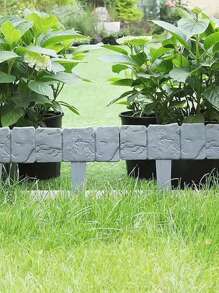 20/10pcs Plastic Garden Edging Border, Imitation Stone Fence Panels, Outdoor Patio Barrier