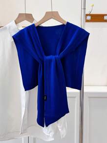 1pc Women's Plain Color Oblique Shawl, Suitable For Everyday Wear