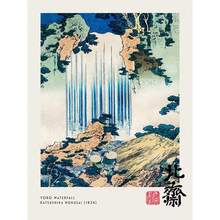 1 件 3 件壁挂艺术海报（可选框架）复古巨浪葛饰北斋海报瀑布帆布画印刷日本展览墙艺术画家居装饰 - 彩色 - 查看 17
