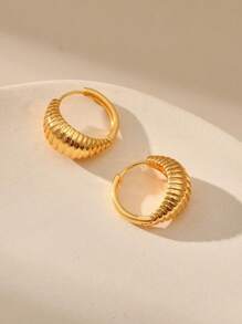 1 pereche de cercei cu cerc din metal, geometrici, minimalisti, în formă ovală, la modă și versatili